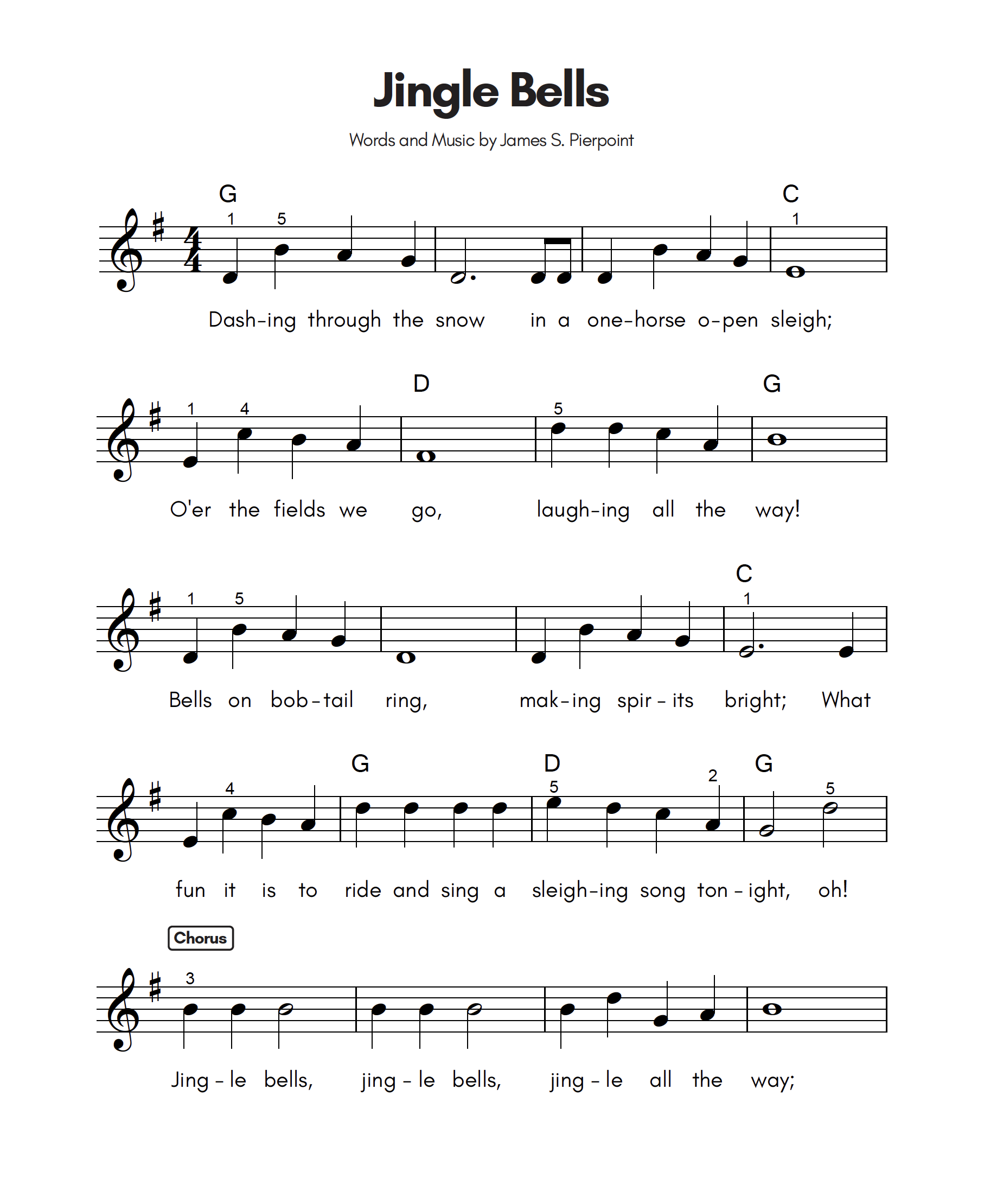Jingle Bells leadsheet